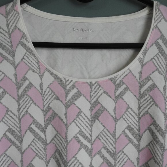 Kim Rogers Women's Super Soft Long Sleeve Printed Crew Neck Top Size Large - Picture 4 of 6